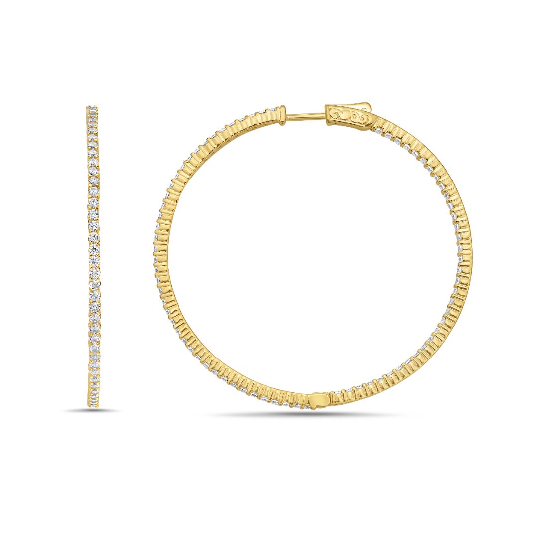 Rebecca Hoop Earrings in 14K Yellow Gold Plated