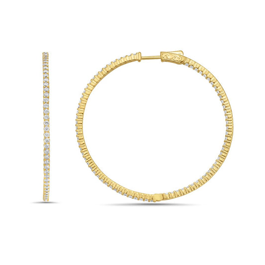 Rebecca Hoop Earrings in 14K Yellow Gold Plated
