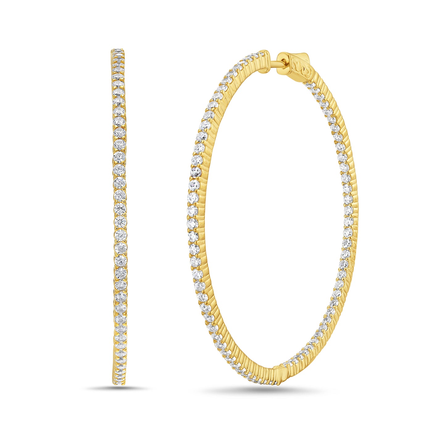 Rebecca Hoop Earrings in 14K Yellow Gold Plated
