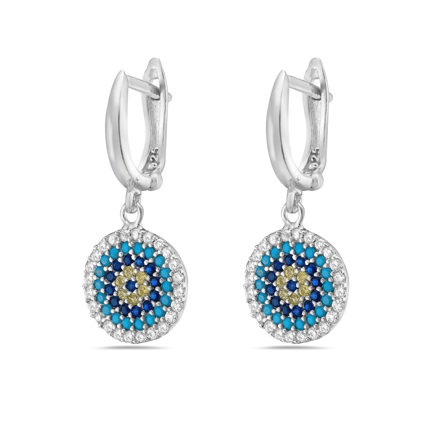Bell Evil Eye Earnings Sterling Silver