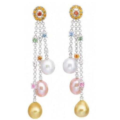Hanging South Sea & Fresh Water Pearl Earrings