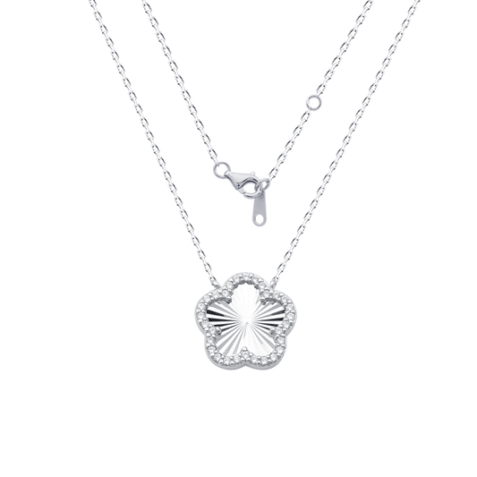 Starlight Clover Necklace in Rhodium-Plated Sterling Silver