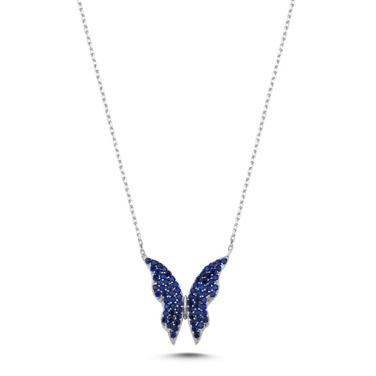 Blue Stone Butterfly Necklace