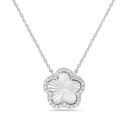 Starlight Clover Necklace in Rhodium-Plated Sterling Silver