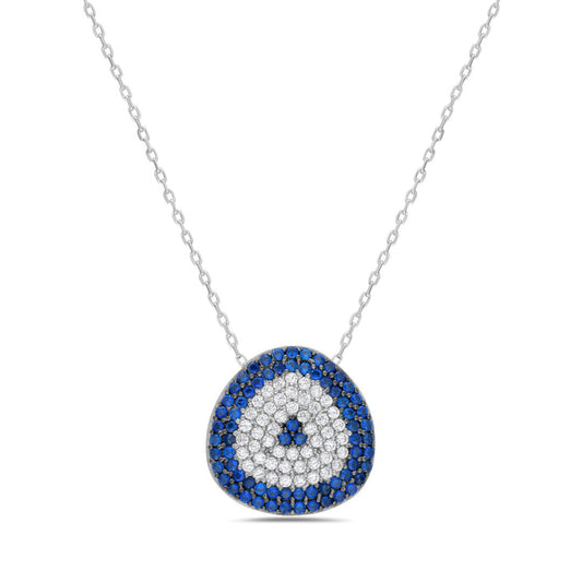 Evil Eye Rhodium Plated