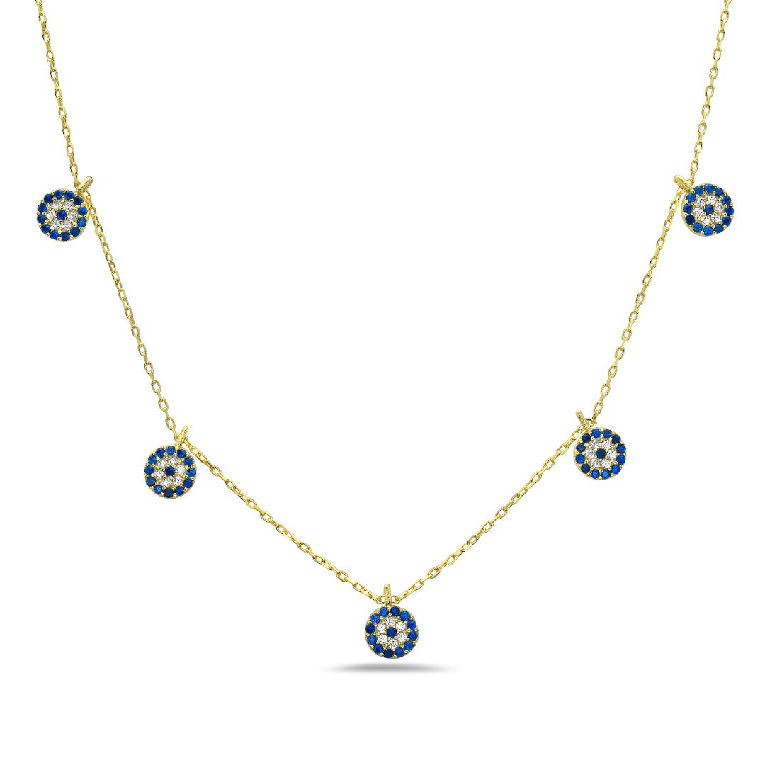 Stationed Evil Eye Necklace