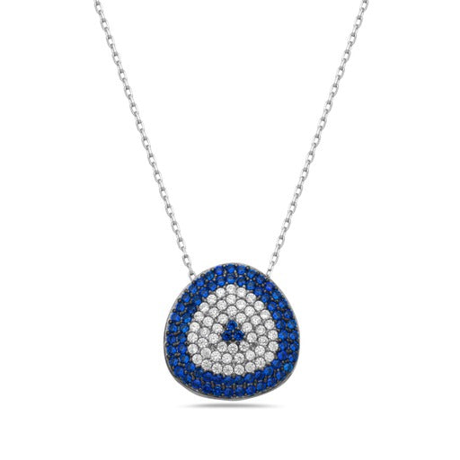 Evil Eye Rhodium Plated